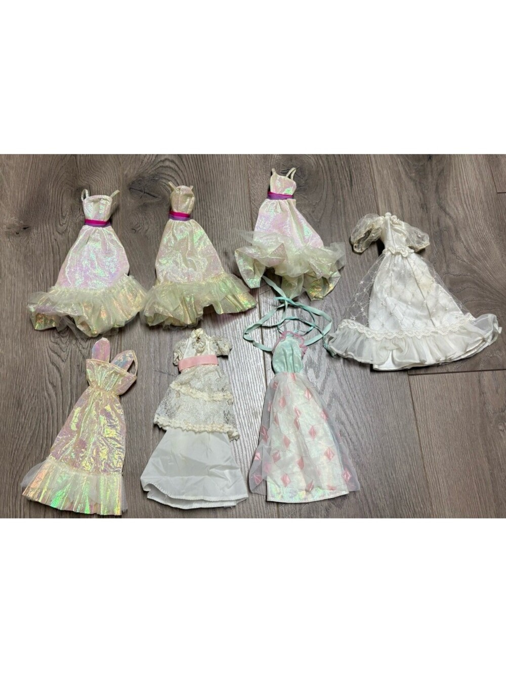 Lot Of 7 Vintage Barbie Wedding Dresses Plus Extras